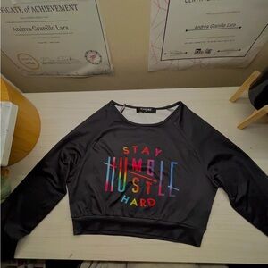 Size small Stylish Crop top with silky leather